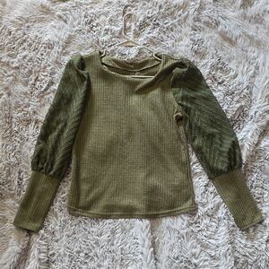 SHEIN Olive Green Long Sleeve Top